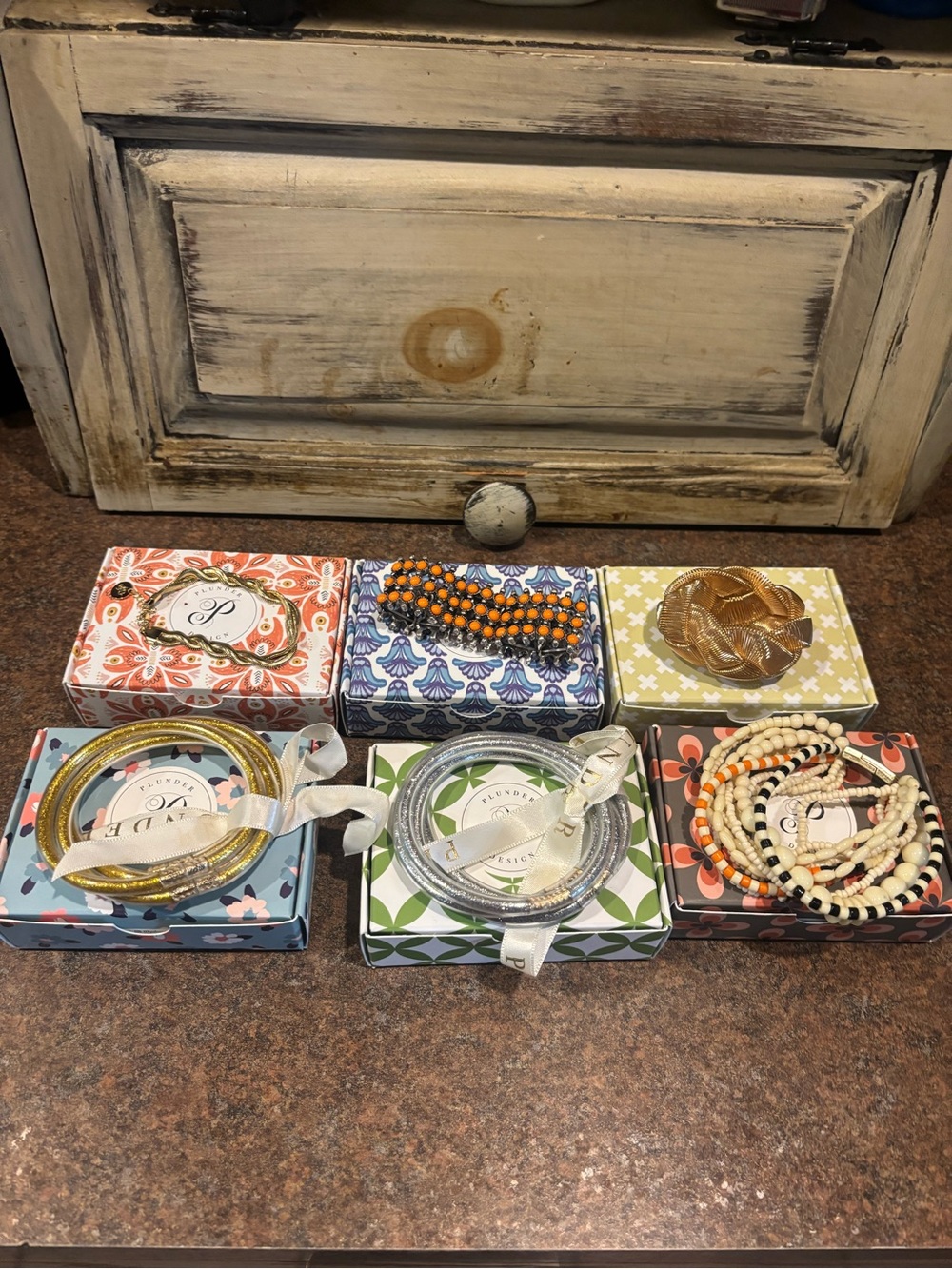 6 New Plunder Beaded & Bangle Bracelet Set  #1